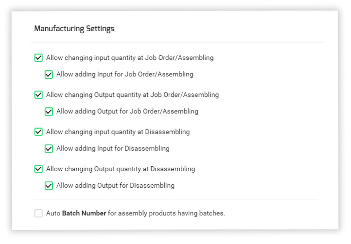 Manufacturing Setting