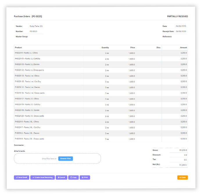 Create Good Receiving notes